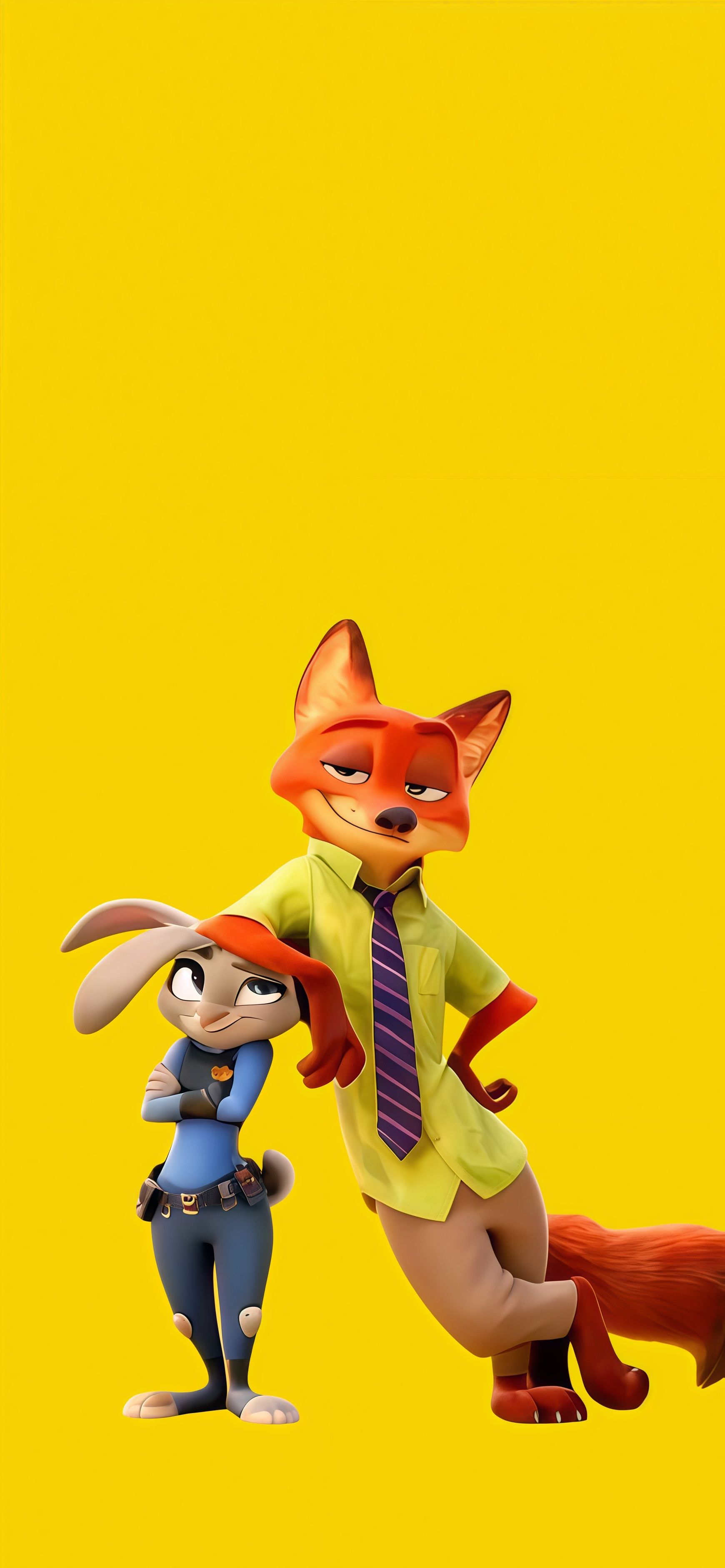 Zootopia Nick and Judy Yellow Wallpaper
