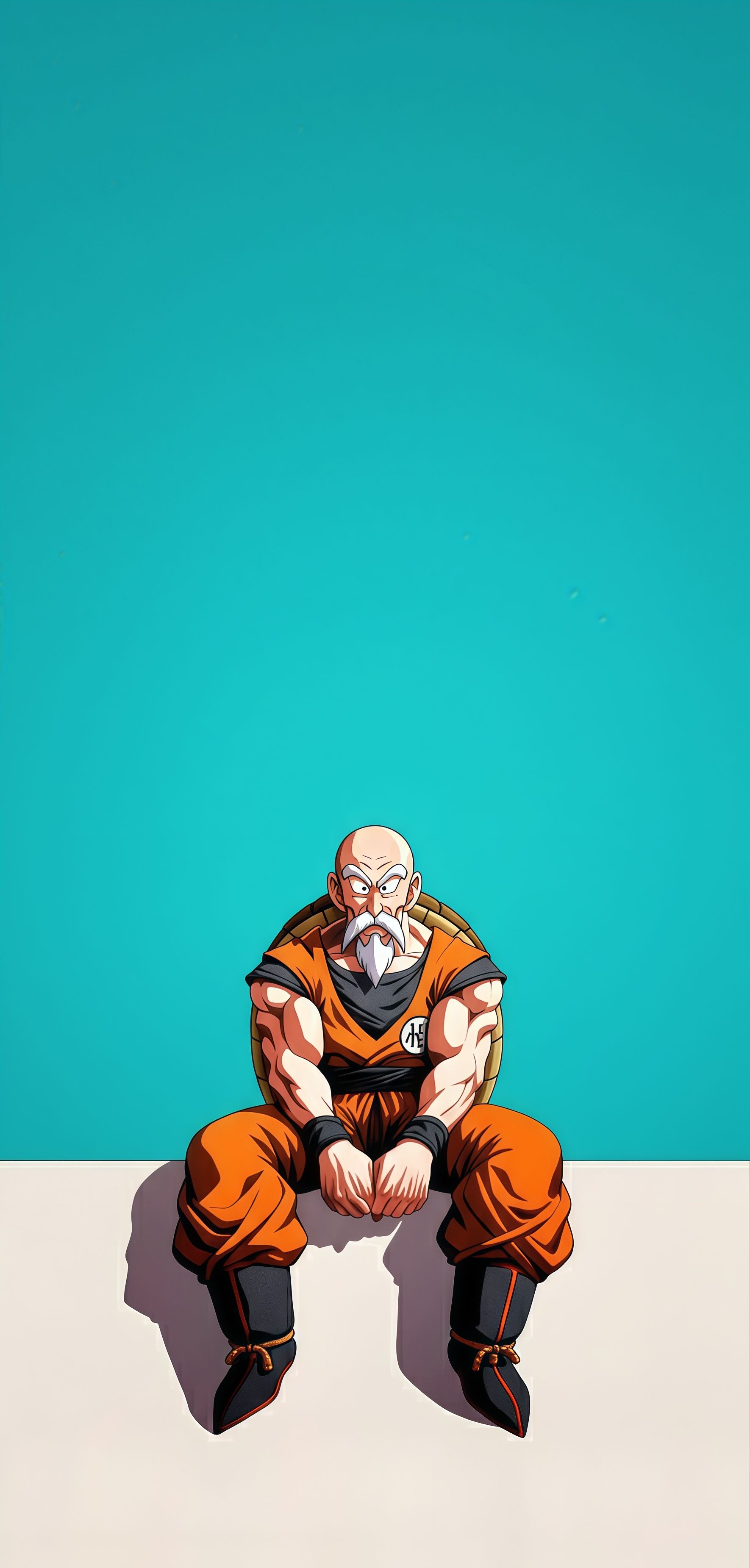 Master Roshi Kame-Sennin Aesthetic Teal Wallpaper