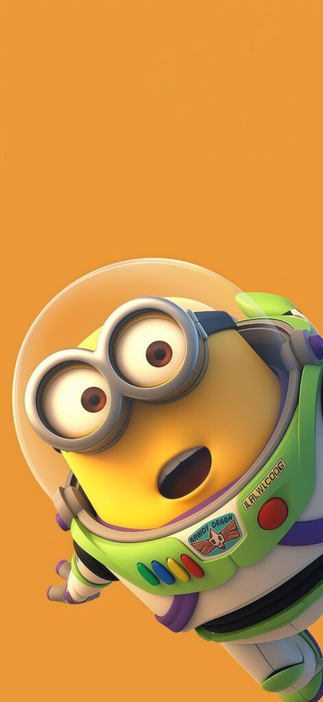 Minion Dressed as Buzz Lightyear Crossover Wallpaper