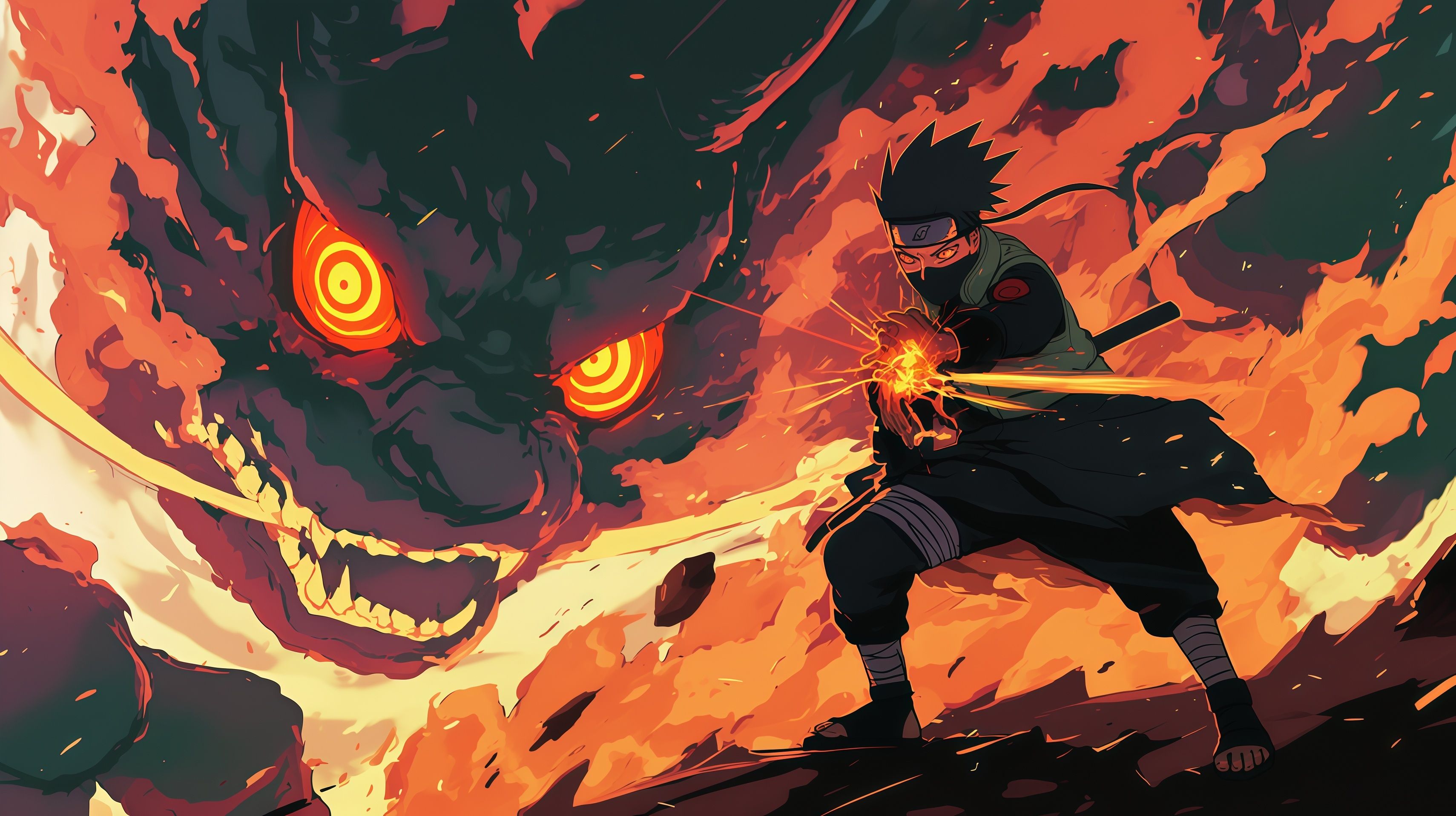Naruto Kakashi Hatake Chidori Susanoo Desktop Wallpaper