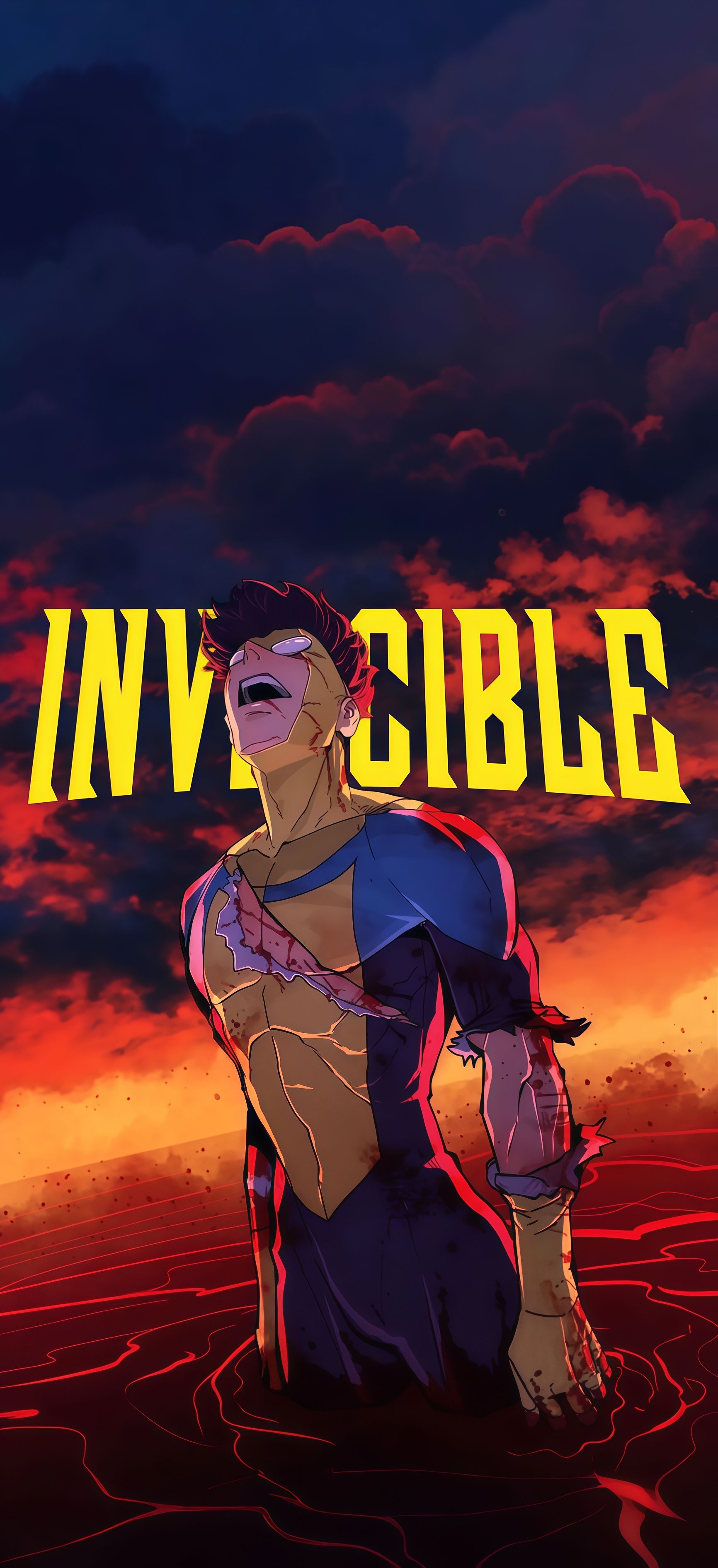 Mark Grayson Bloodied Sunset Finale Invincible Wallpaper